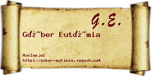 Góber Eutímia névjegykártya